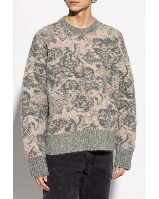 AMI Gray Patterned Sweater for men