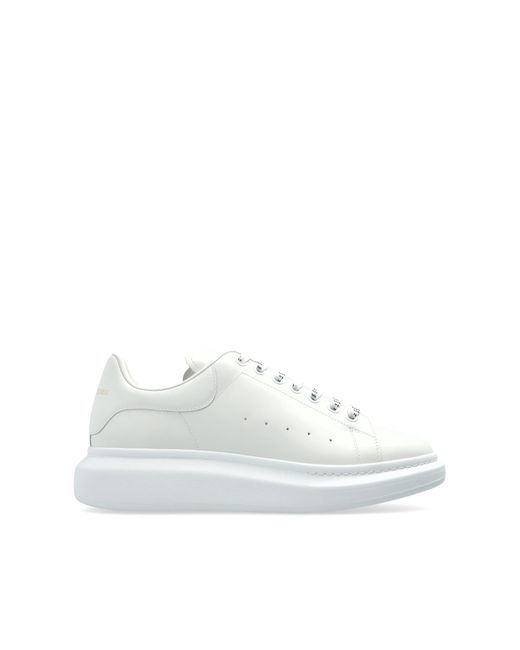 McQueen White Leather Sports Shoes for men