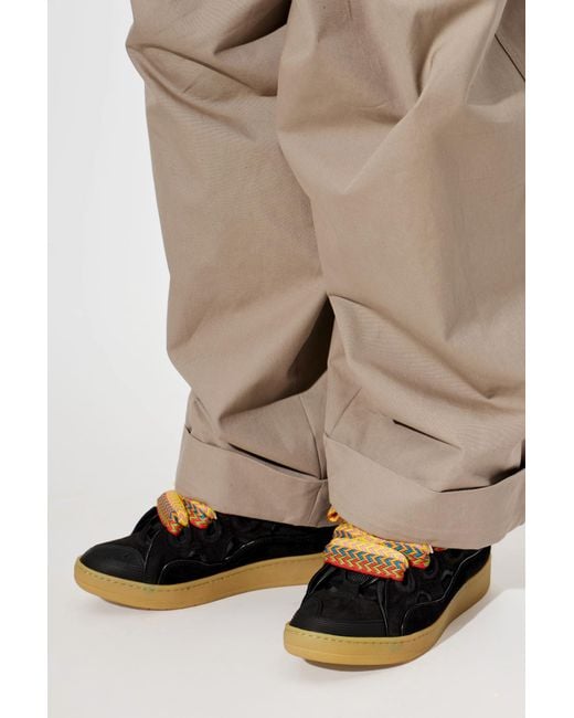 Lanvin Black Sport Shoes "Curb" for men