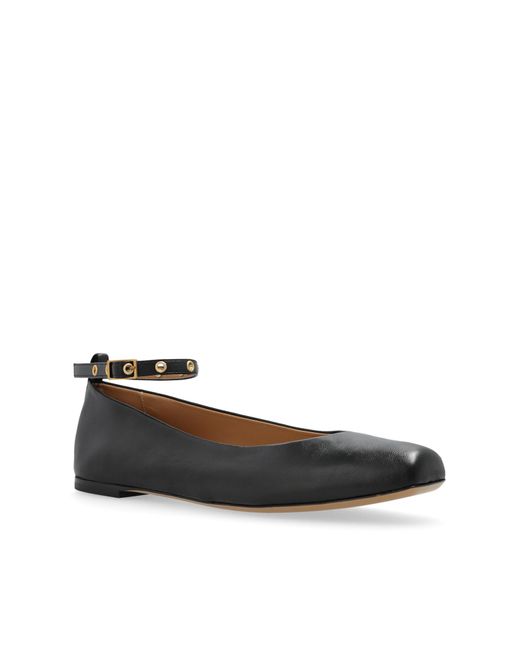 Emporio Armani White Leather Ballet Flats