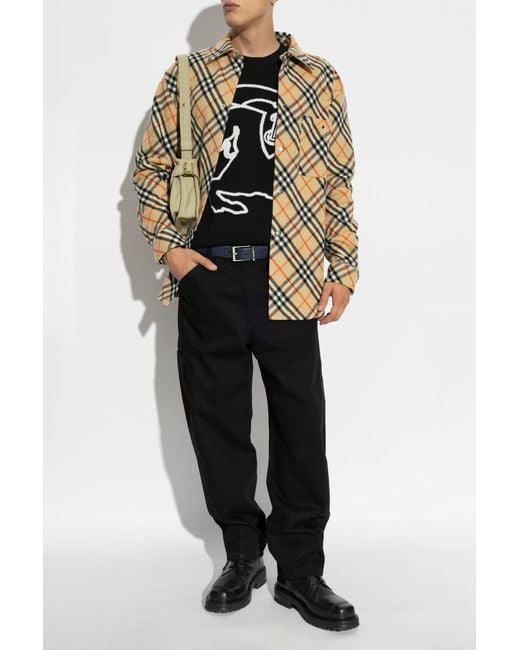 Burberry Natural Shirt With Check Pattern for men