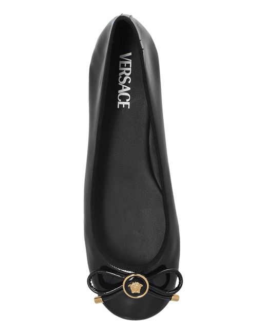 Versace Blue Leather Ballet Flats
