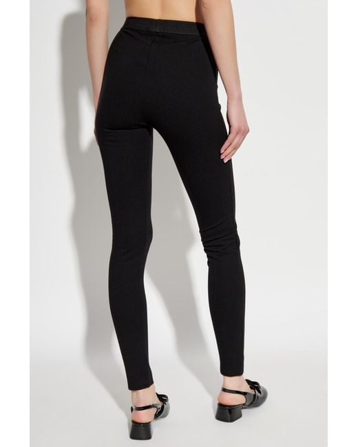 Versace Natural Leggings With Logo Patch