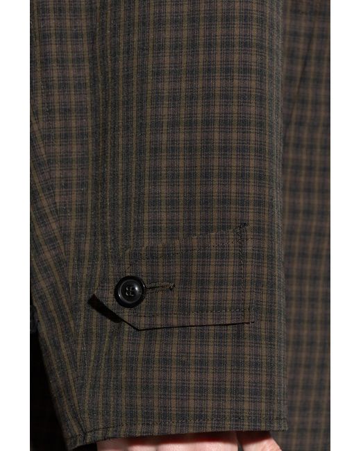 Maison Margiela Black Checked-Pattern Coat for men