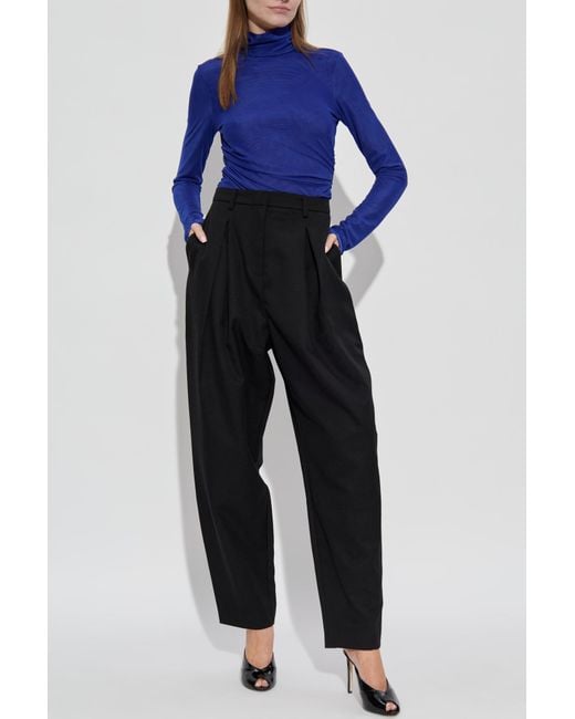ROTATE BIRGER CHRISTENSEN Black High-Waisted Trousers