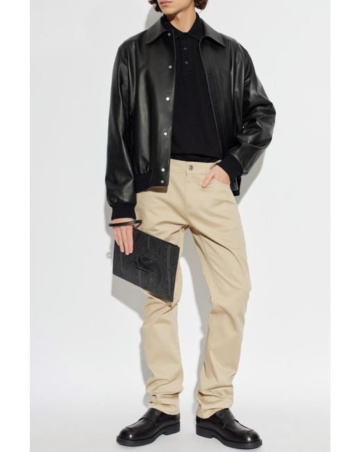 Etro Black Cotton Polo With Logo for men