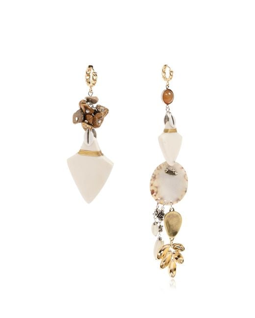 Isabel Marant White Asymmetric Earrings