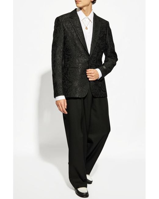 Versace Black Patterned Blazer for men