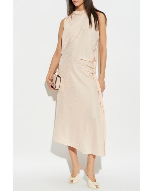 Victoria Beckham White Asymmetrical Floral Dress