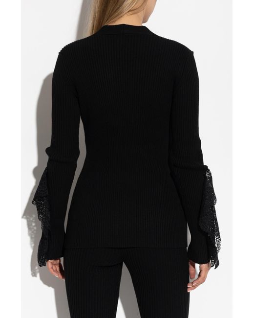 Blumarine Black Ribbed Cardigan