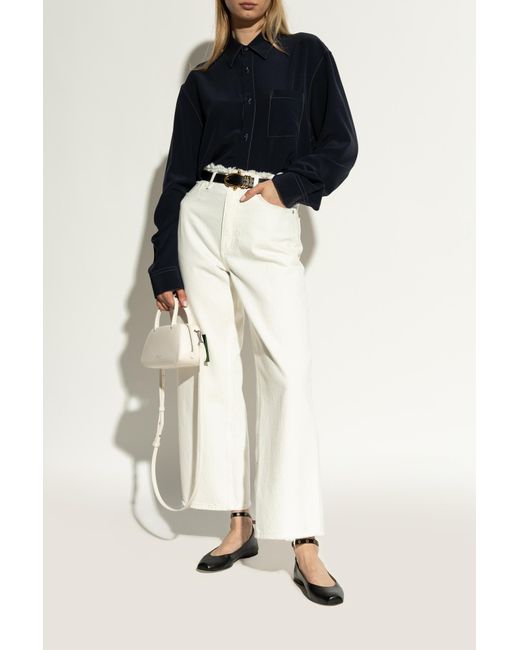 Emporio Armani White Leather Ballet Flats