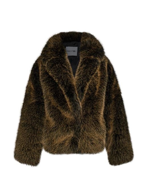 Stand Studio Green "India" Faux Fur