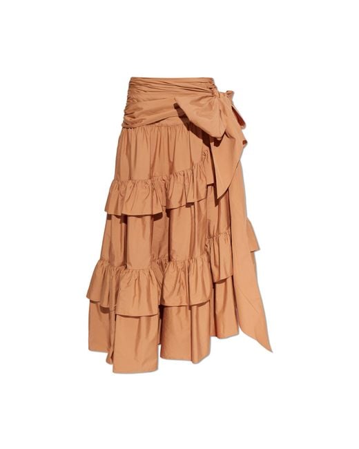 Chloé Brown Ruffled Skirt