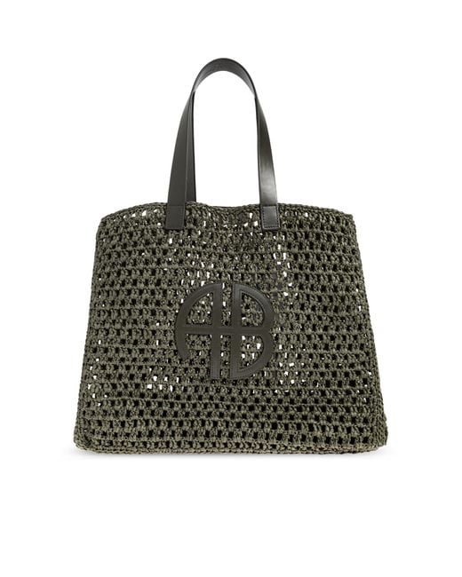 Anine Bing Black "Rio Large" Shopper Bag