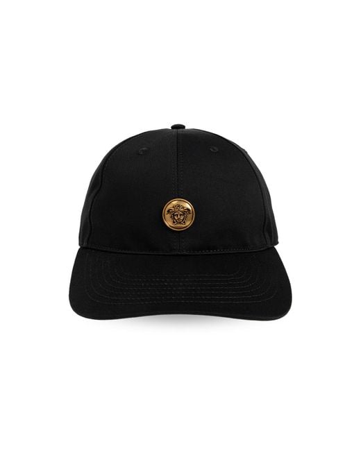 Versace Black Baseball Cap With Medusa Head