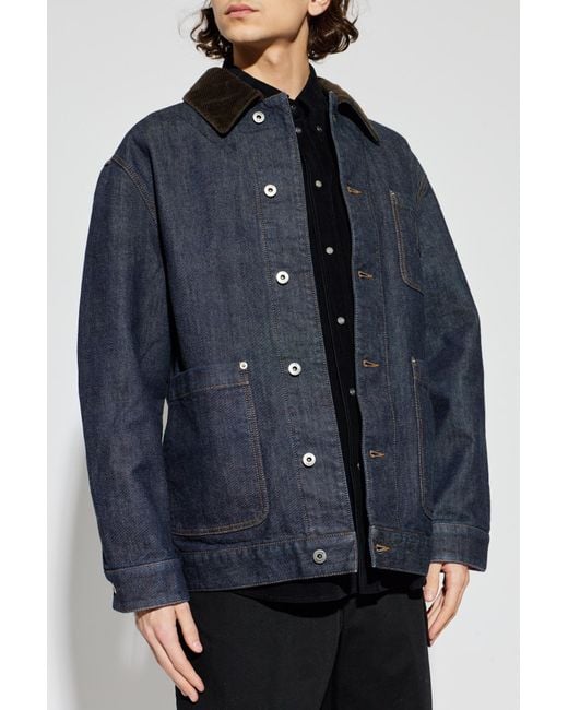 Loewe Blue Denim Jacket With Logo Patch for men