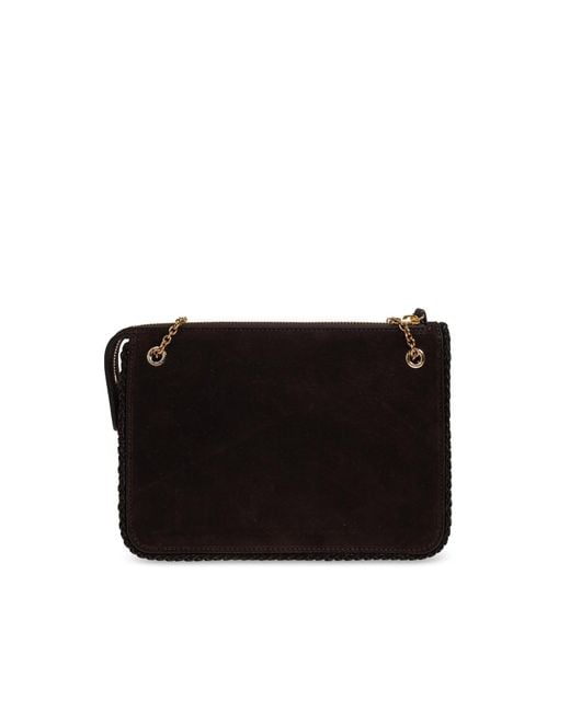 Etro Black Suede Bag With Logo