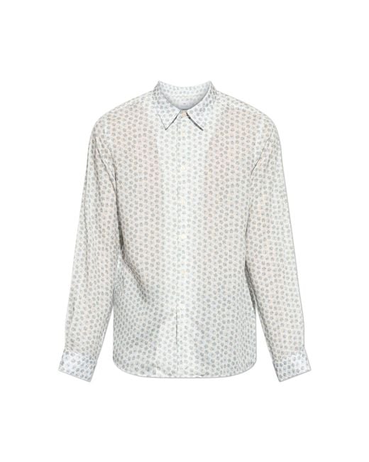 Paul Smith White Shirt With Floral Motif for men