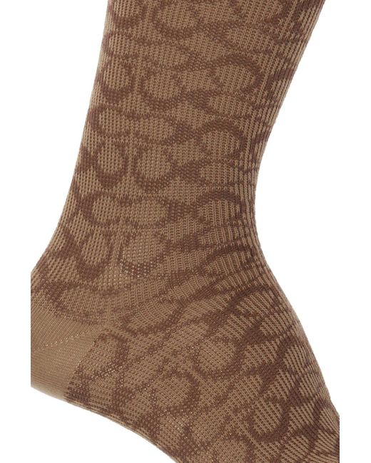 COACH Socks With Logo Brown for men