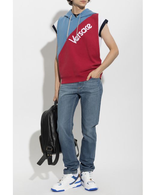 Versace Blue Jeans With Tapered Legs for men