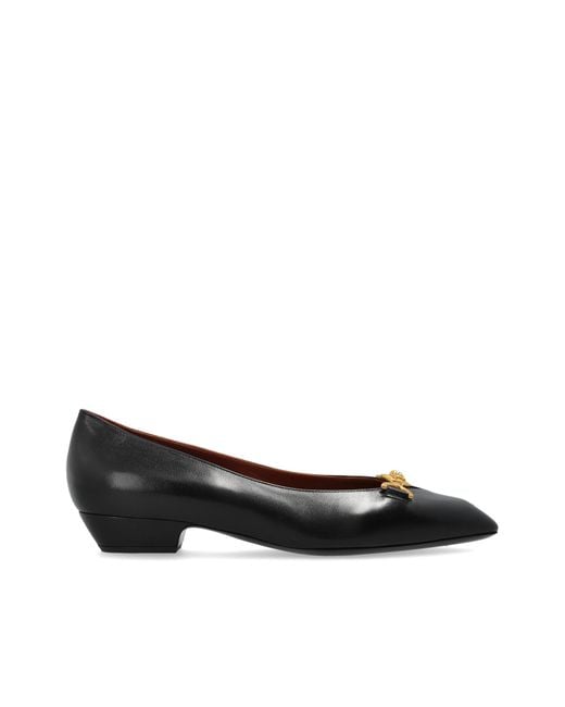 Versace Black Heeled Ballet Flats