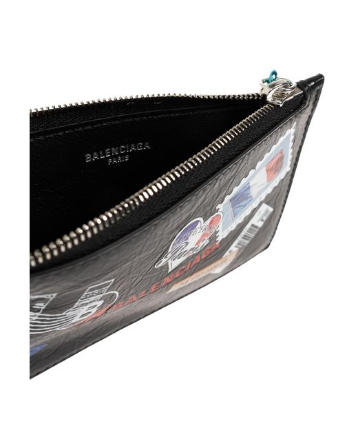 Balenciaga Black Leather Card Holder for men