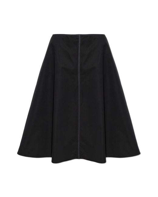 Marni Black Cotton Flared Skirt