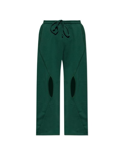 Dolce & Gabbana Green Sweatpants With Decorative Slits for men