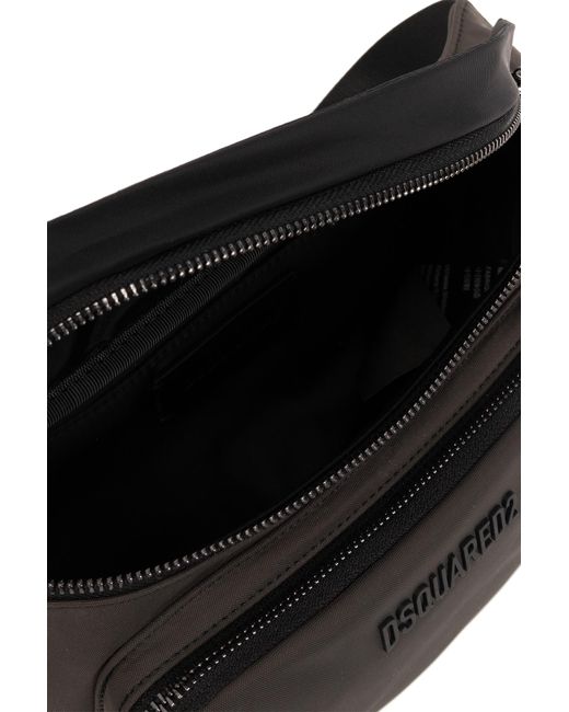 DSquared² Black Belt Bag With Logo, for men