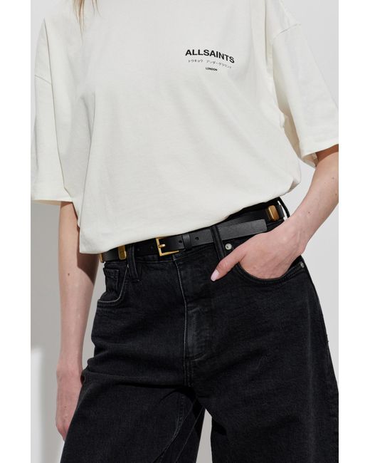 AllSaints Black Leather Belt