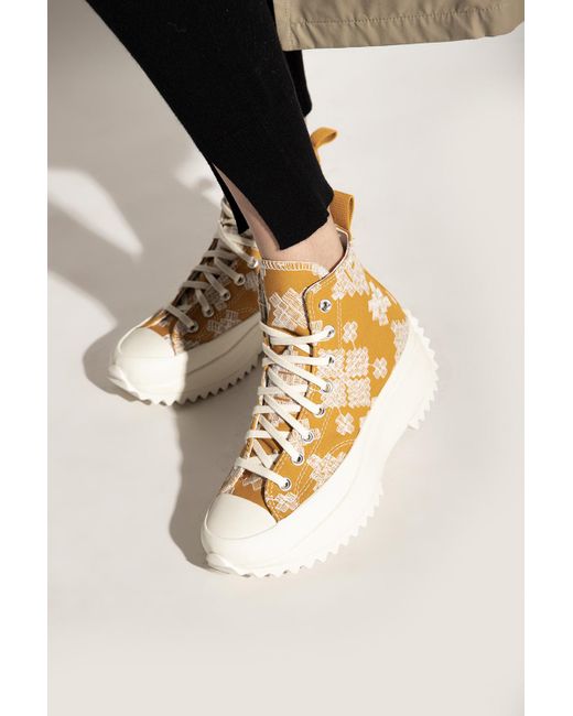 Converse Rubber 'run Star Hike Hi' Platform Sneakers in Orange Lyst