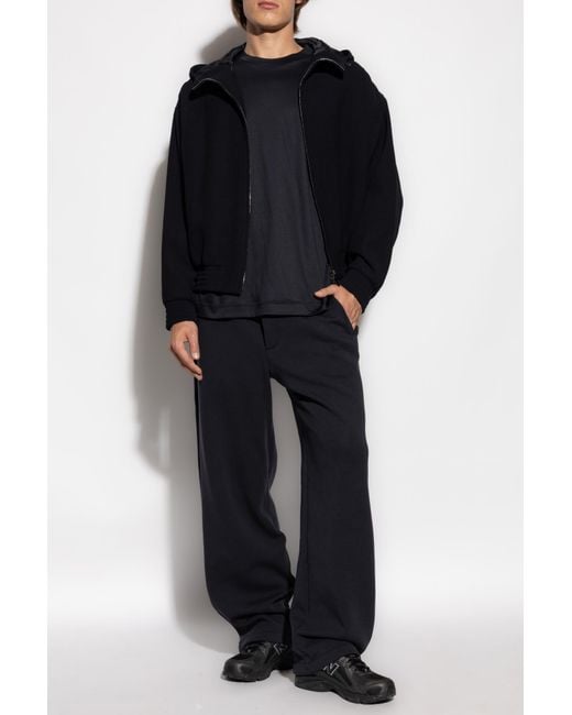 Emporio Armani Blue Wool Jacket With Herringbone Pattern for men