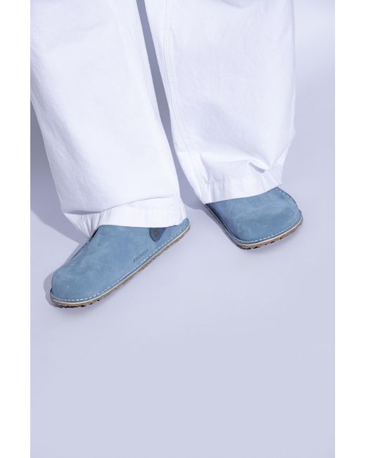 Birkenstock Blue 'lutry Premium' Suede Slides, for men