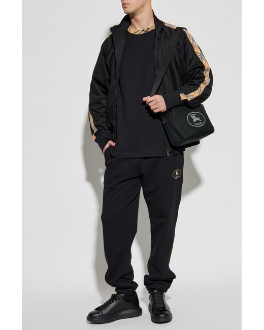 Burberry Black Sweatshirt With Stand-Up Collar for men