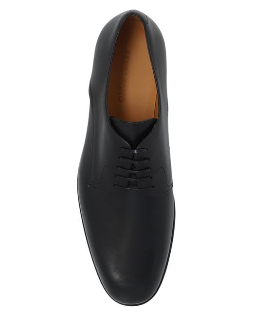 Ferragamo Black 'fosco' Leather Shoes, for men