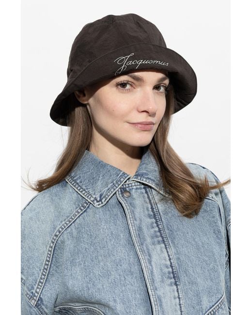 Jacquemus Black Hat With Embroidered Logo