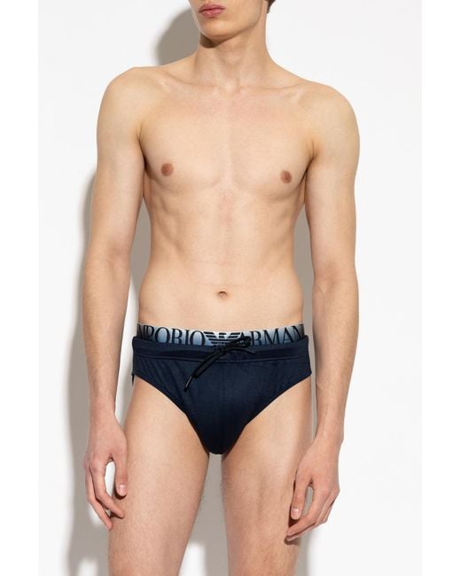 Emporio Armani Blue Swim Briefs for men