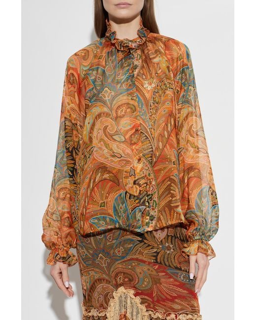 Etro Brown Silk Top