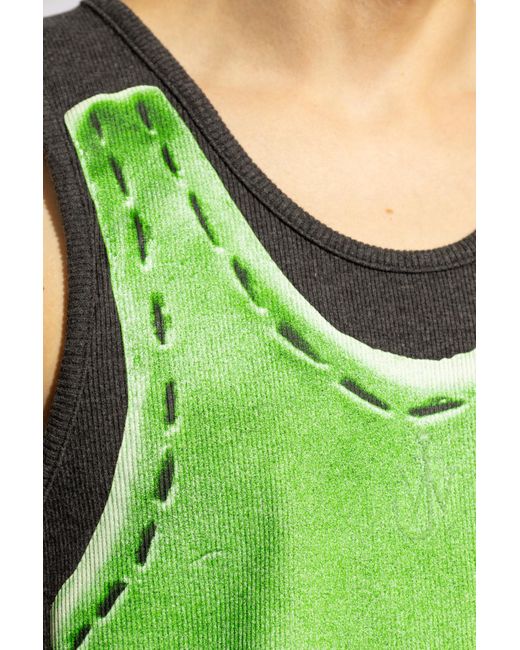 J.W. Anderson Green Printed Top, for men