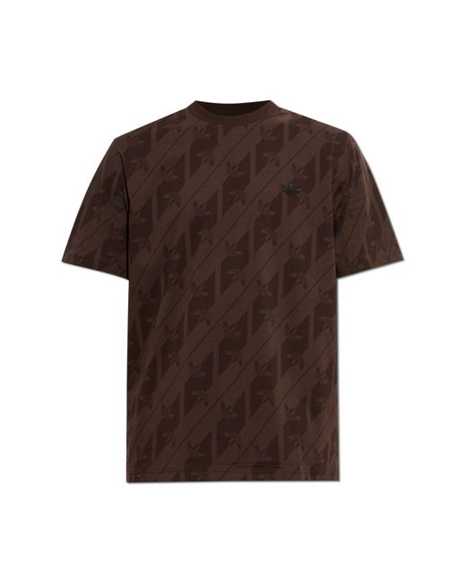 Adidas Originals Brown Monogram T-Shirt for men