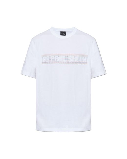 Paul Smith White T-Shirt With Colorful Print for men