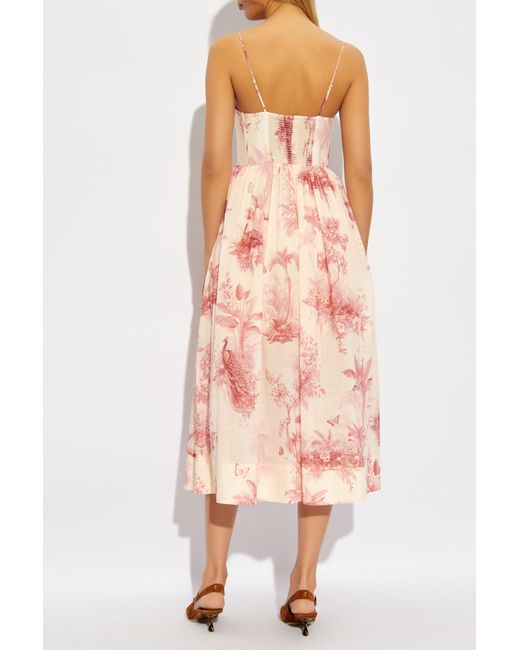 Zimmermann Pink Dress With A Print,