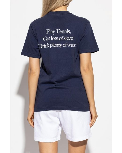 Sporty & Rich Blue T-Shirt From The "Tennis Club" Collection