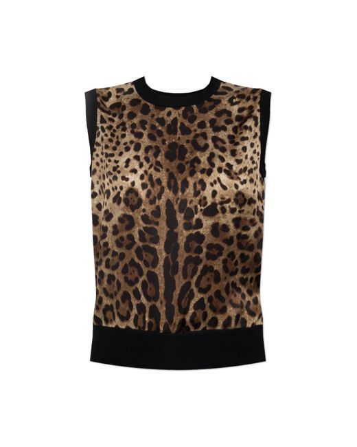 Dolce & Gabbana Black Top With Animal Motif