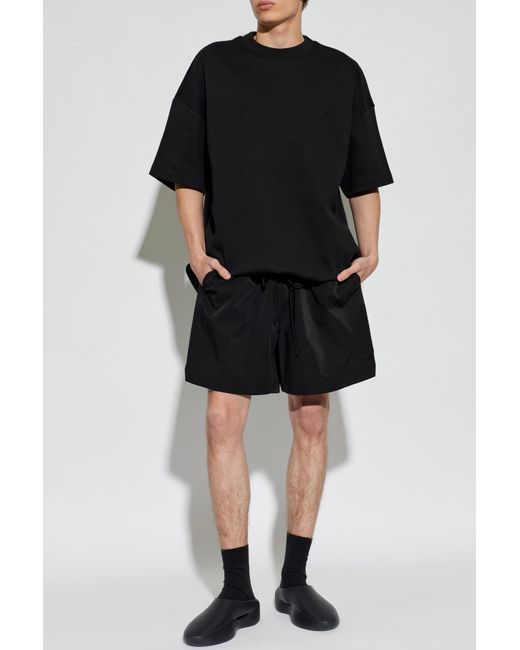 Fear Of God Black Shorts With Embroidered Logo for men