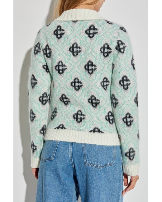 Casablanca Blue Patterned Cardigan