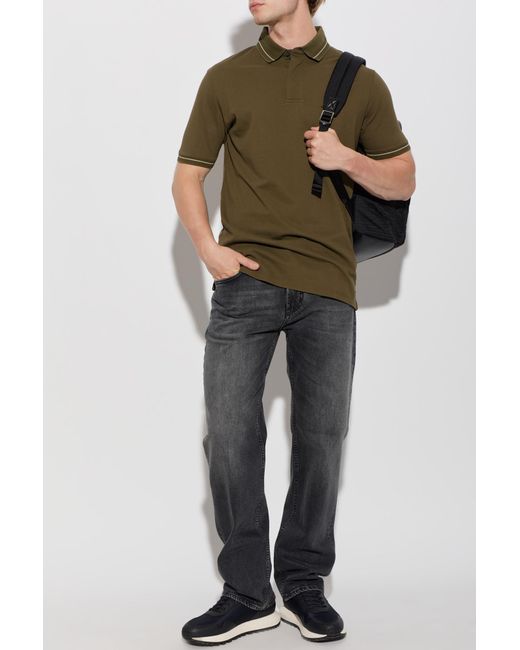 Emporio Armani Green T-Shirt With Embroidered Logo for men