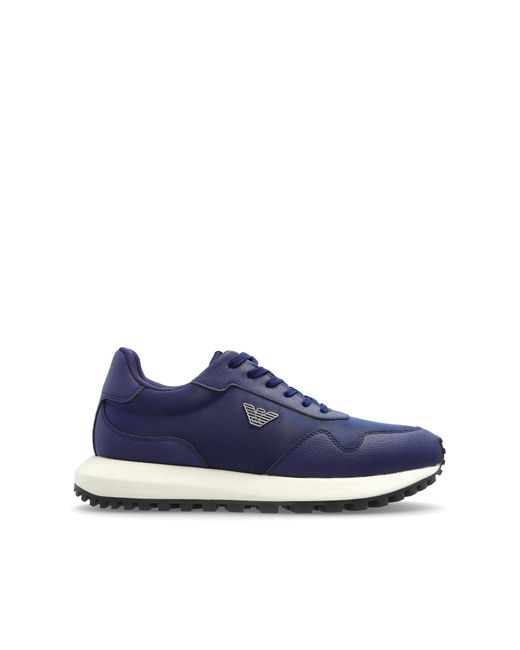 Emporio Armani Blue Sports Shoes With Logo for men