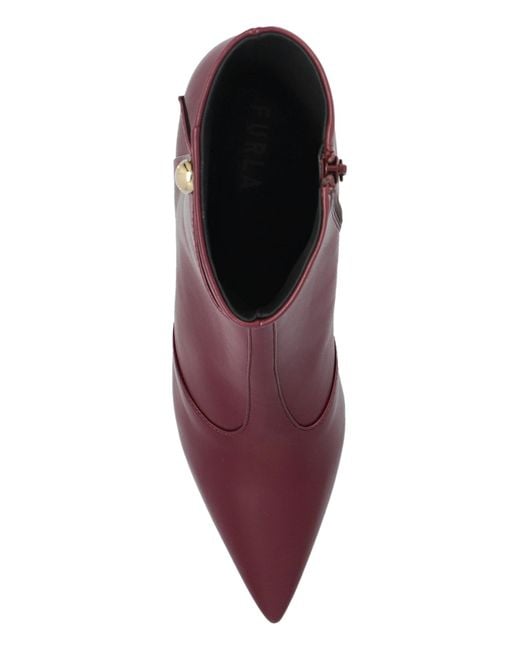 Furla Purple Heeled Ankle Boots "Sfera"