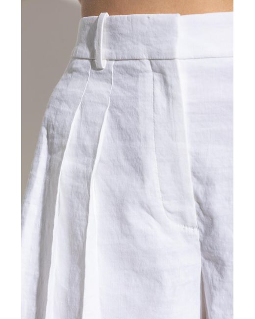 Theory White Pleated Shorts